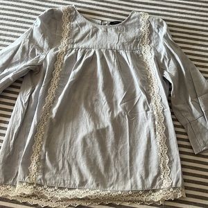 Light blue pinstripe top